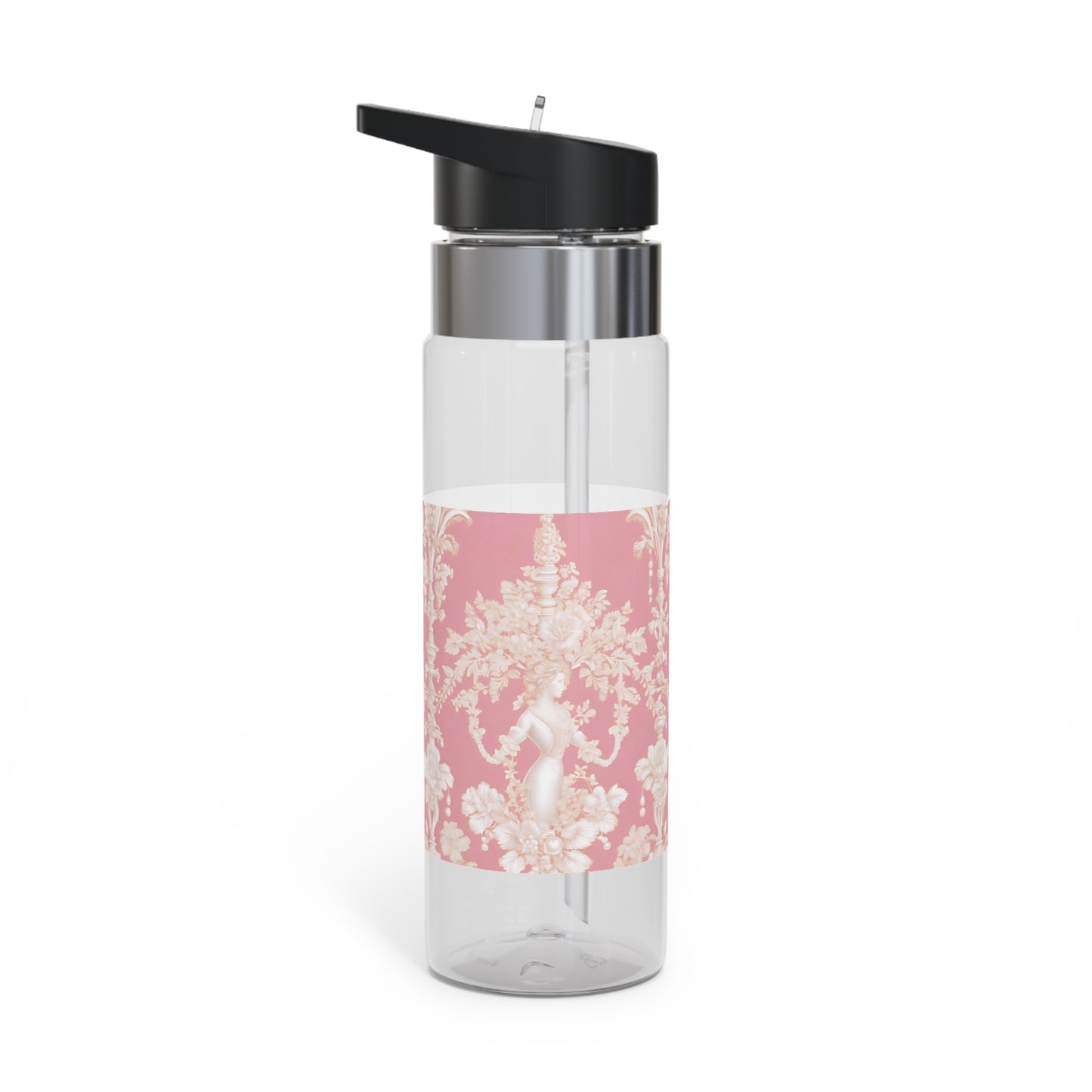 Tropical 20oz Tritan Sport Water Bottle -  Leakproof, Lightweight, BPA-Free / Pearl Lady Toile, Pink