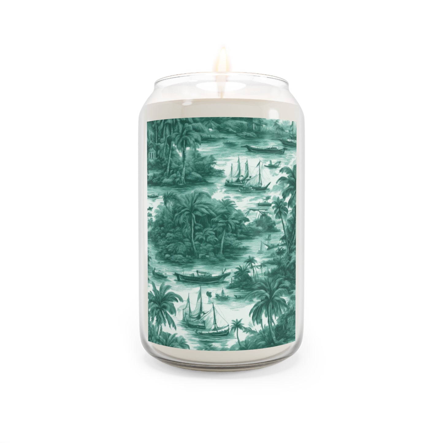 Scented Candle, 13.75oz - Tropical Toile, Evergreen