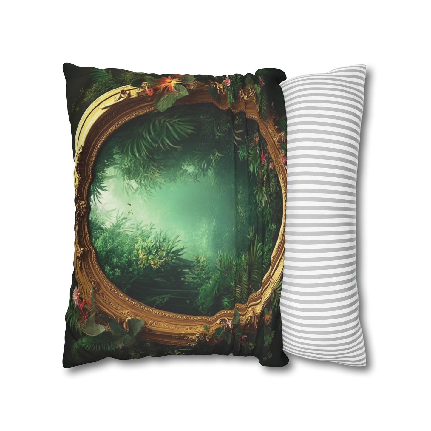 Faux Suede Square Pillowcase - Golden Portal to Paradise