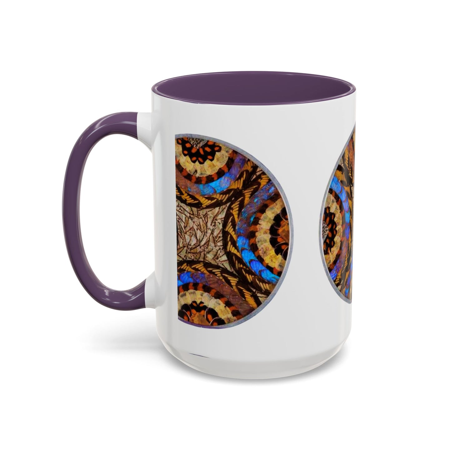 Accent Coffee Mug (11, 15oz), 8 Colors - Real Butterfly Wings Plate #3