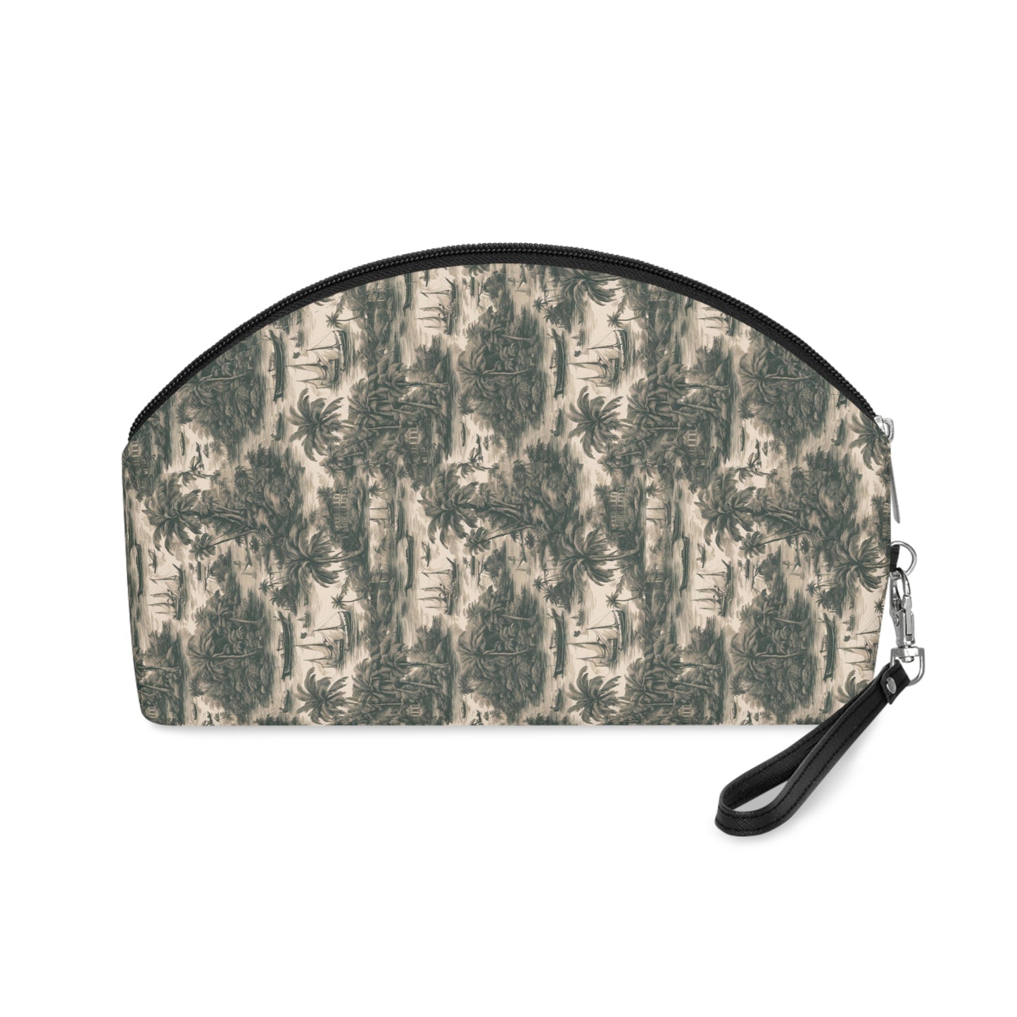 Makeup Bag - Tropical Toile #1, black