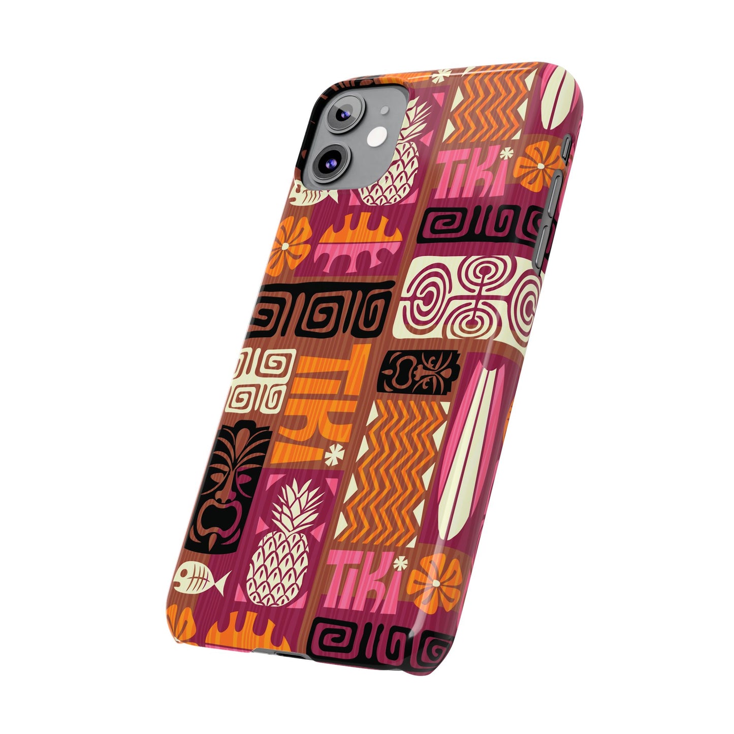 Slim Phone Cases - Tiki Poster Pink/Orange