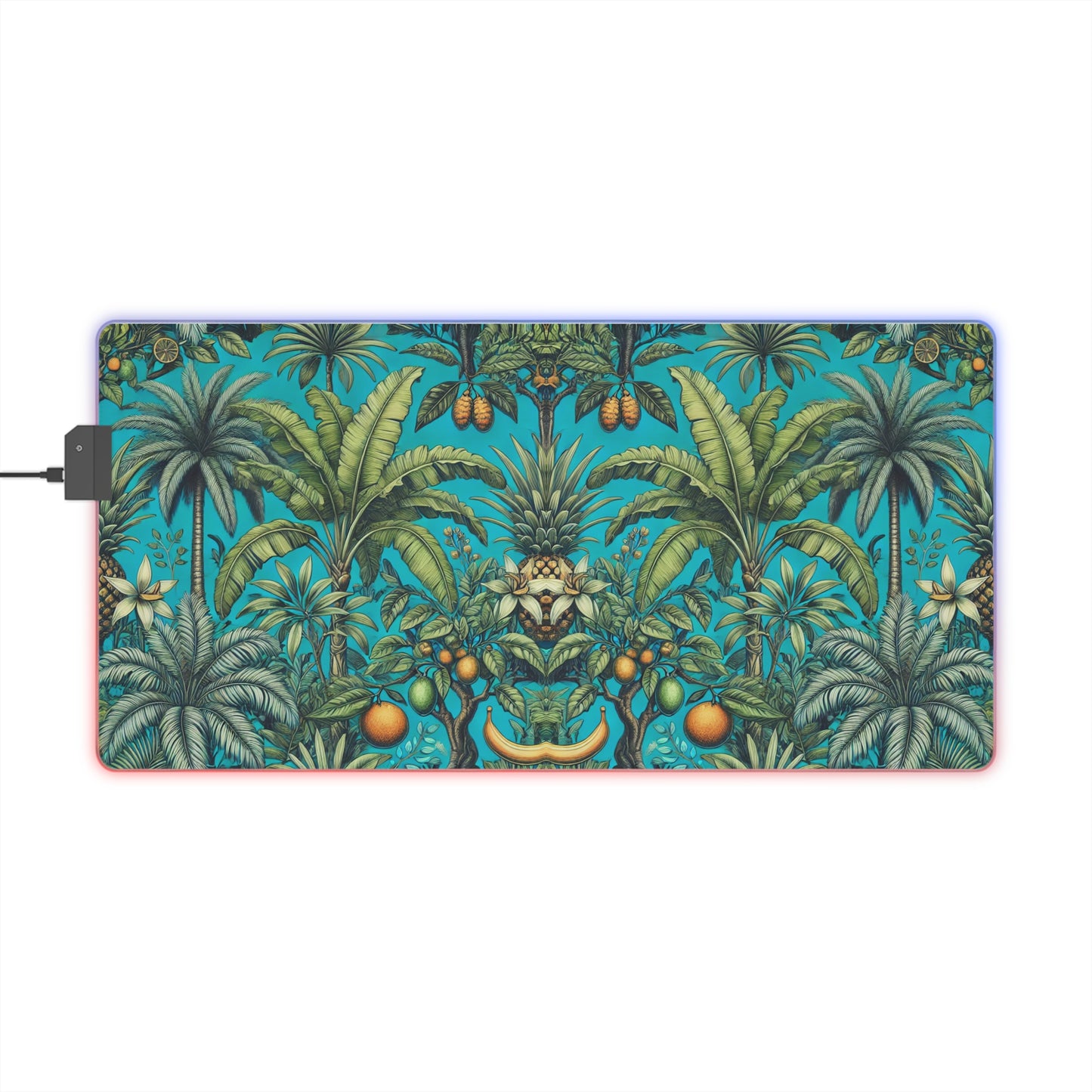 LED Gaming Mouse Pad With Vibrant RGB Lighting, 4 Sizes / Tropical Fruit, Turquoise