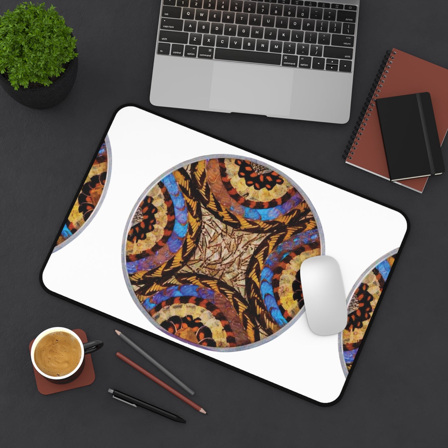 Tropical Mouse Pad/Desk Mat, 3 Sizes - Rainforest Design, Perfect for Home Office / Real Butterfly Wing Art