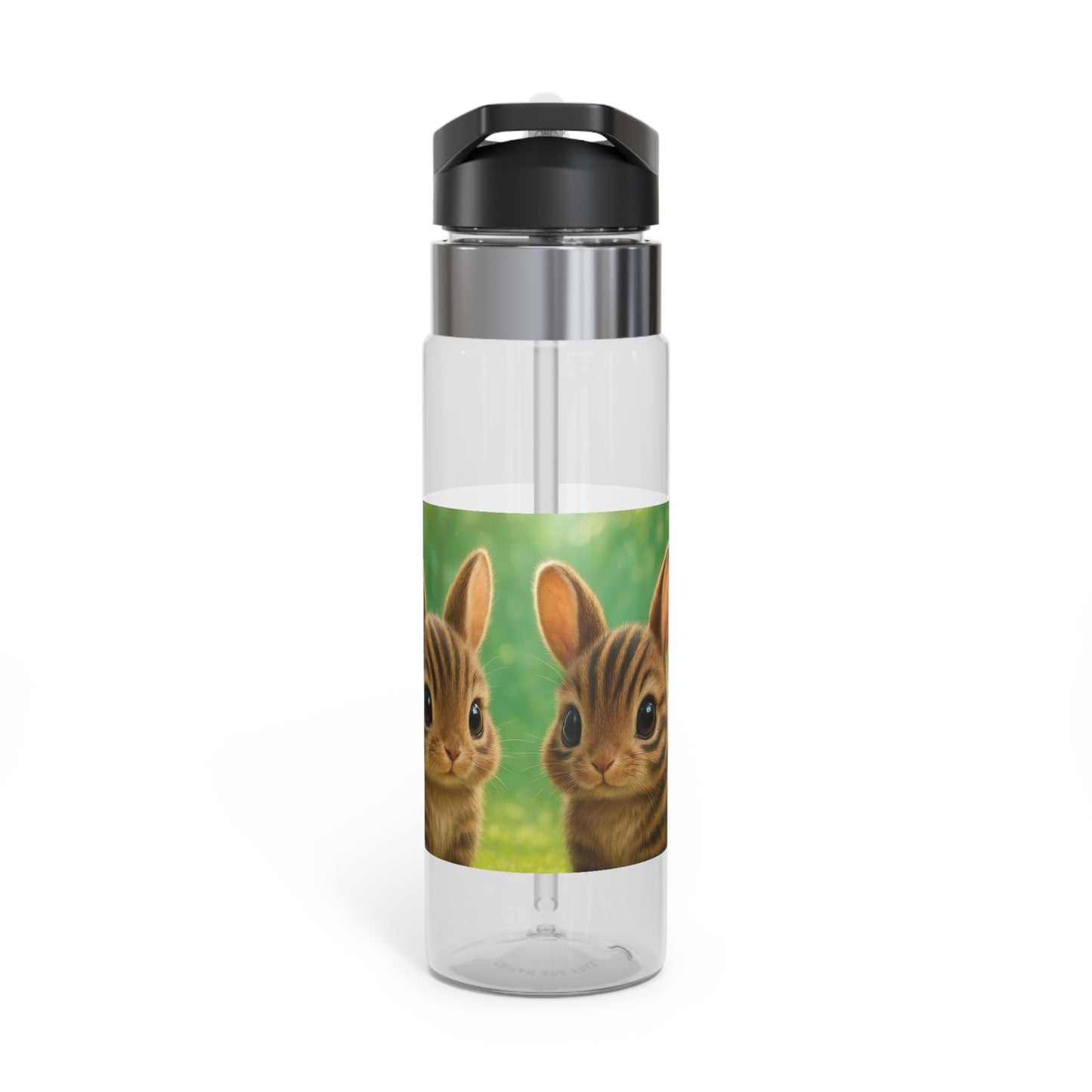 Tropical 20oz Tritan Sport Water Bottle -  Leakproof, Lightweight, BPA-Free / Baby Sumatran Rabbits