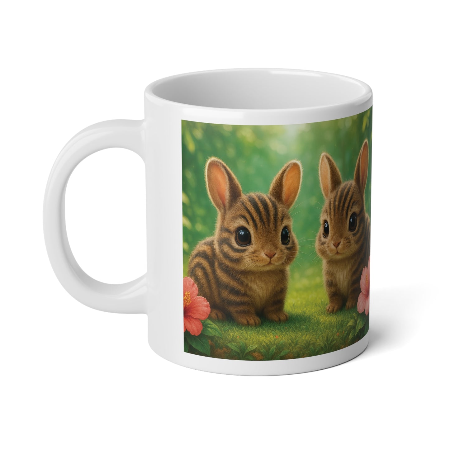 Jumbo Mug, 20oz, Baby Sumatran Rabbits | Tropical Coffee Cup