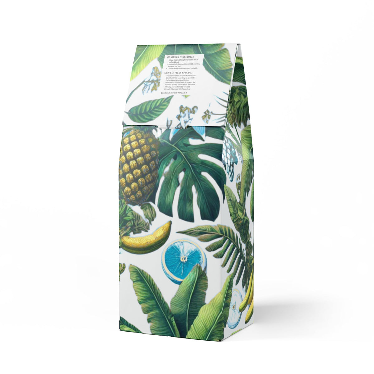 Rainforest Mist™ Single Origin DECAF (Medium Roast), Specialty Grade Craft Coffee / Palms and More Tropical Fruit, White