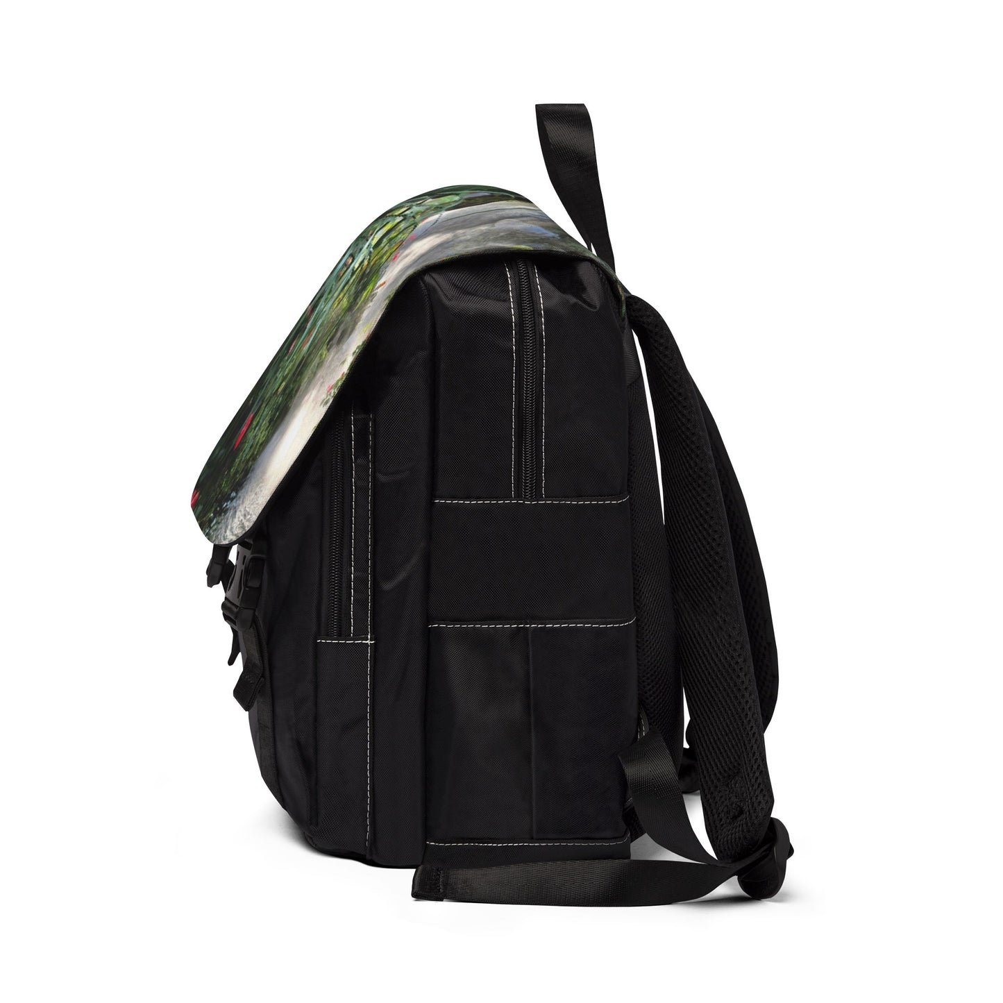 Tropical Floral Casual Backpack - Perfect for Everyday Adventures / Misty Rainforest River