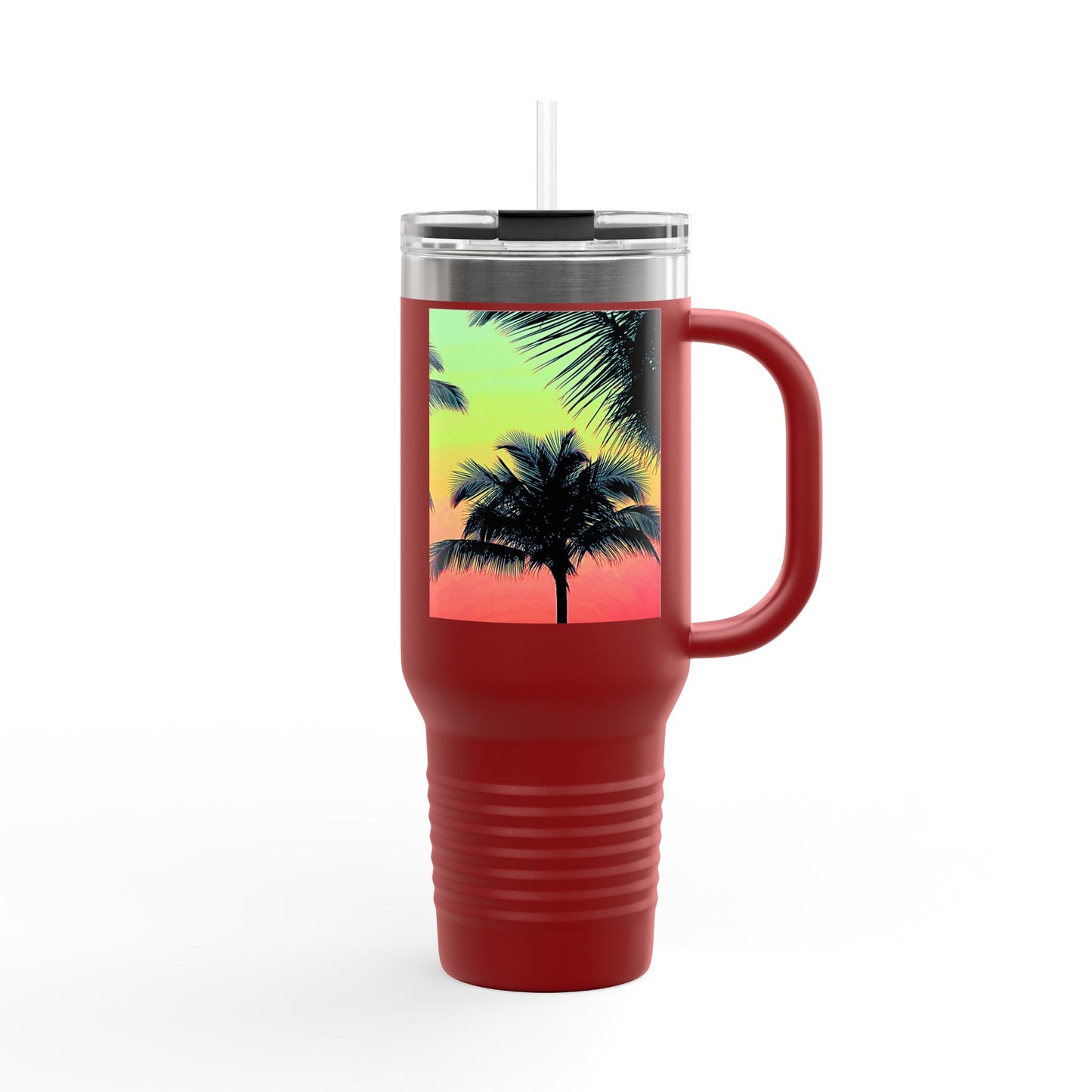 Insulated Travel Mug, 40oz / Palm Glow Sangria - Perfect for Outdoor Adventures