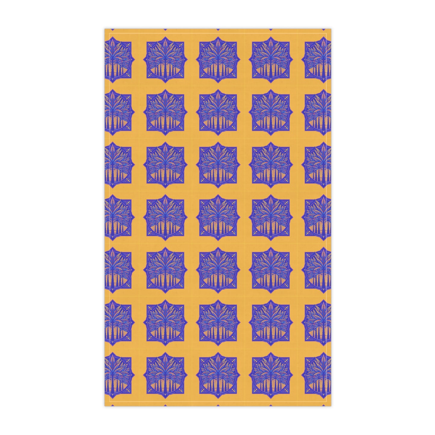 Tea Towels (cotton, poly) - Deco Palm Trees, Orange/Purple