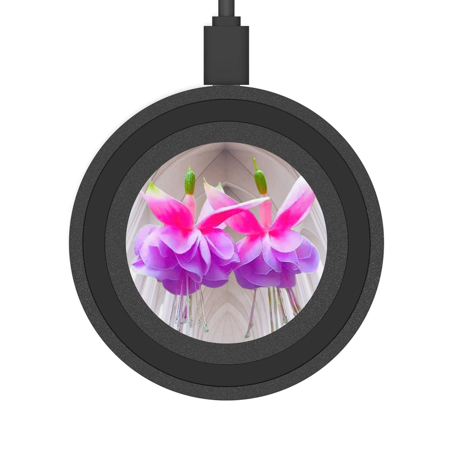 Quake Wireless Charging Pad - Two Pink Fuchsias / Gothic