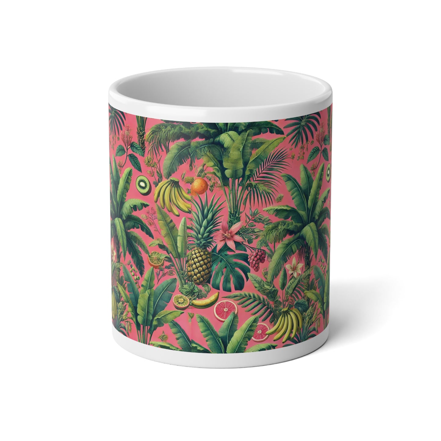 Jumbo Mug, 20oz, Monet Seashells | Palms & More Tropical Fruit, Coral