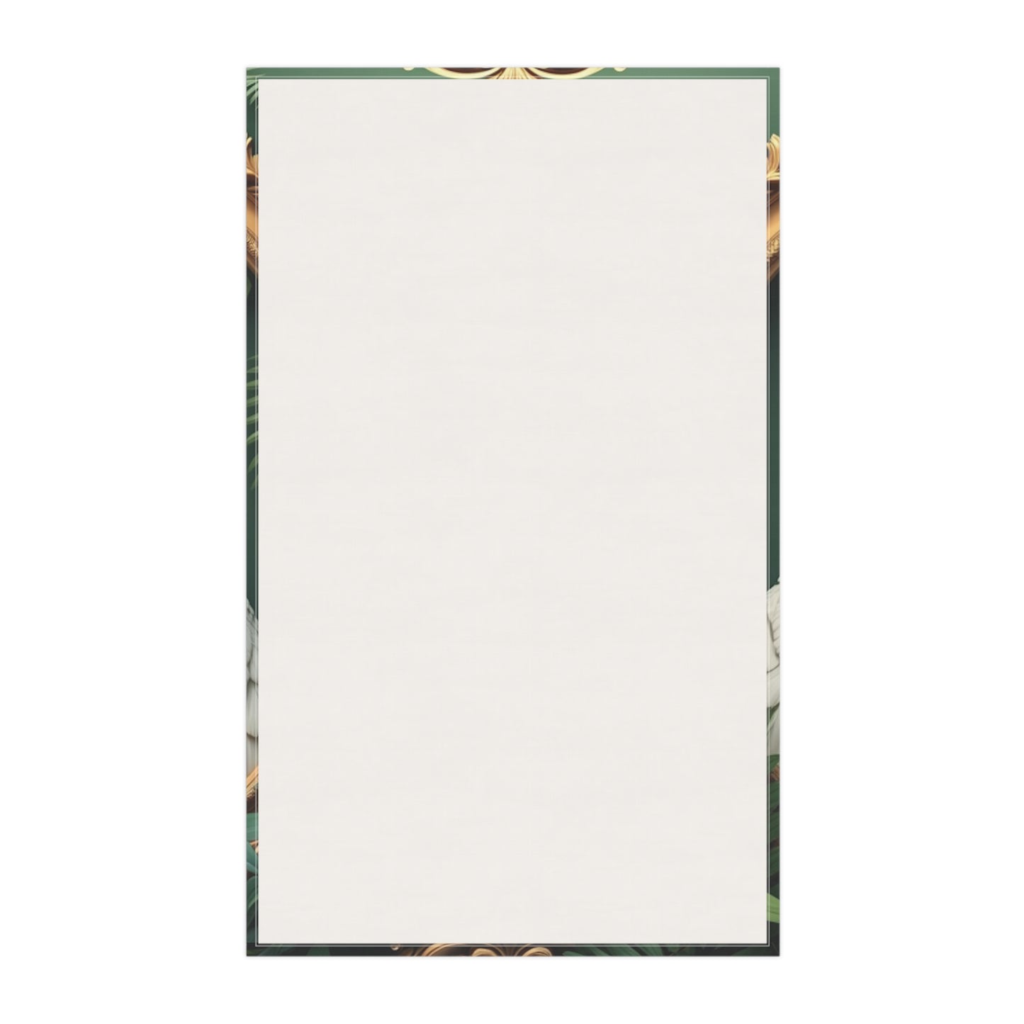 Tea Towels (cotton, poly) - Framed White Pecocks