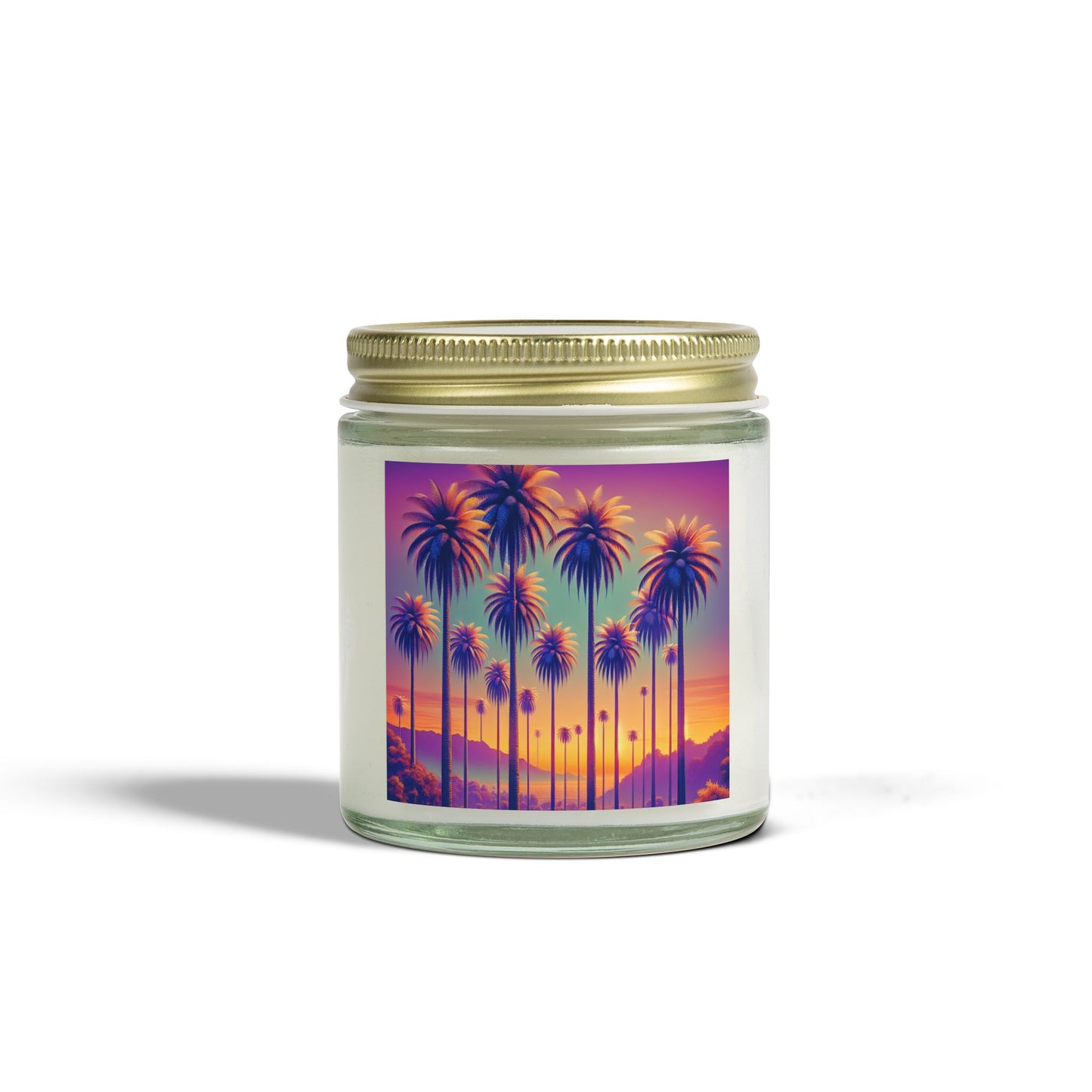 Scented Candles, Coconut Apricot Wax (4oz, 9oz) - Sunset Palms