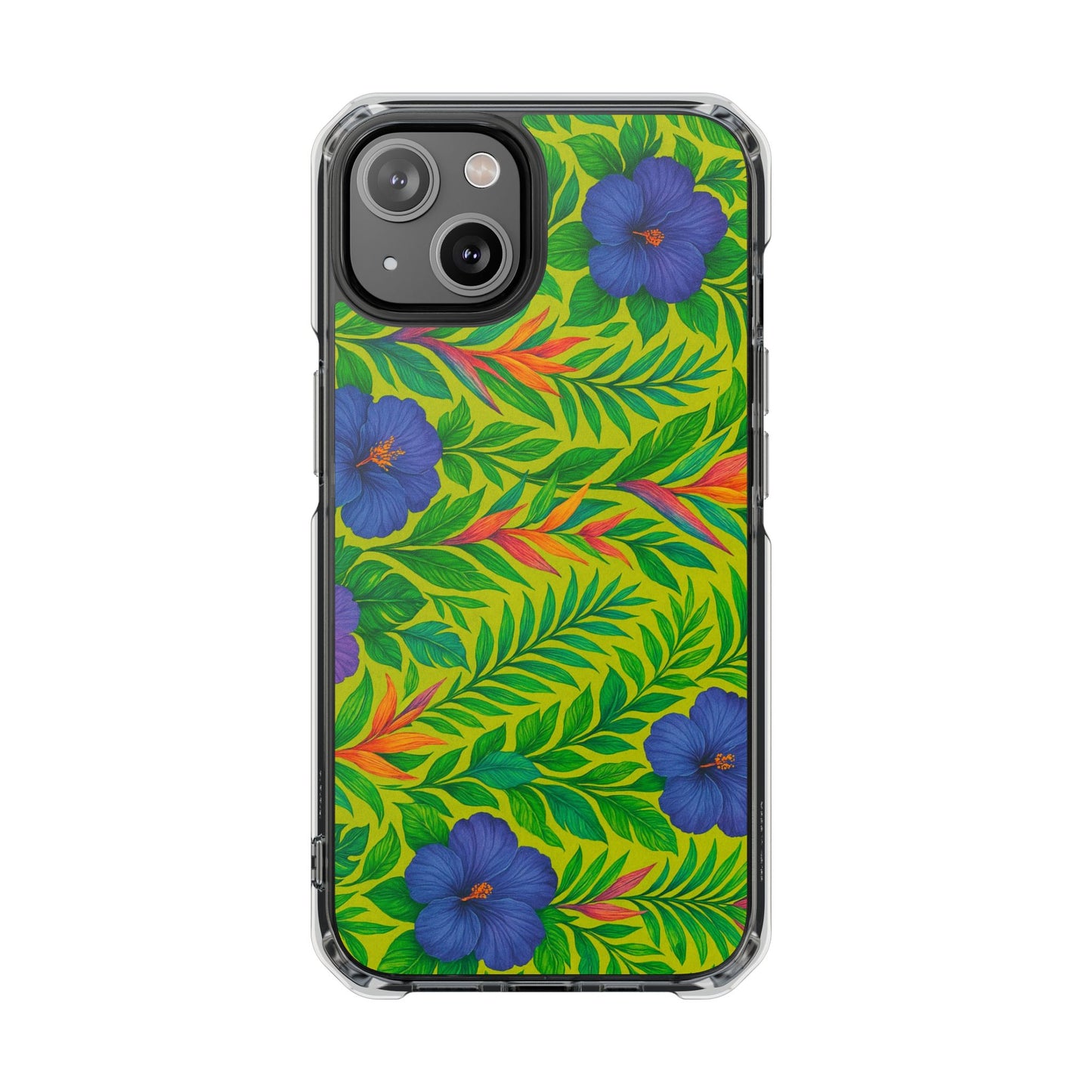 Midnight Flower Lime Magnetic Clear Phone Case, Many Models