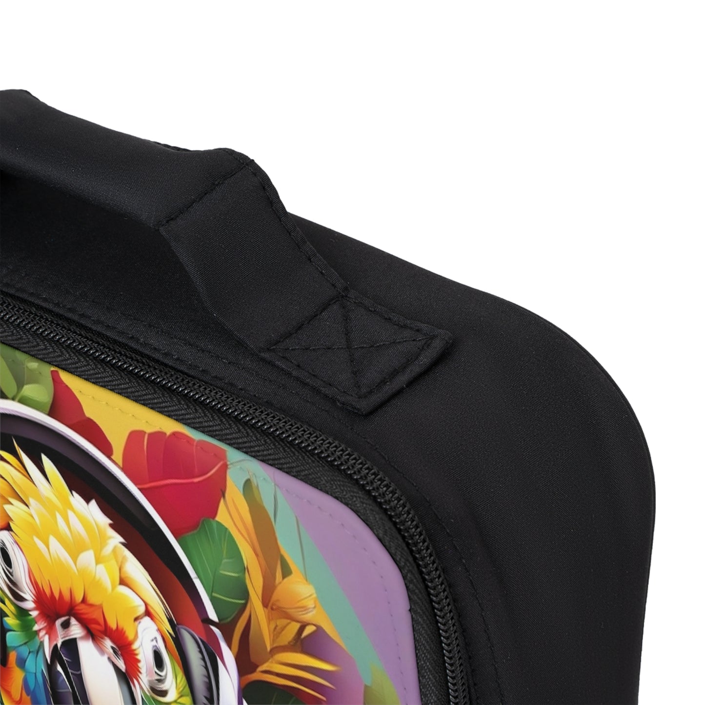 Rockin' Out Parrot Lunch Bag - Eco-Friendly Insulated Tote, Adult and Child Lunchbox / Perfect for Picnics, Beach Outings