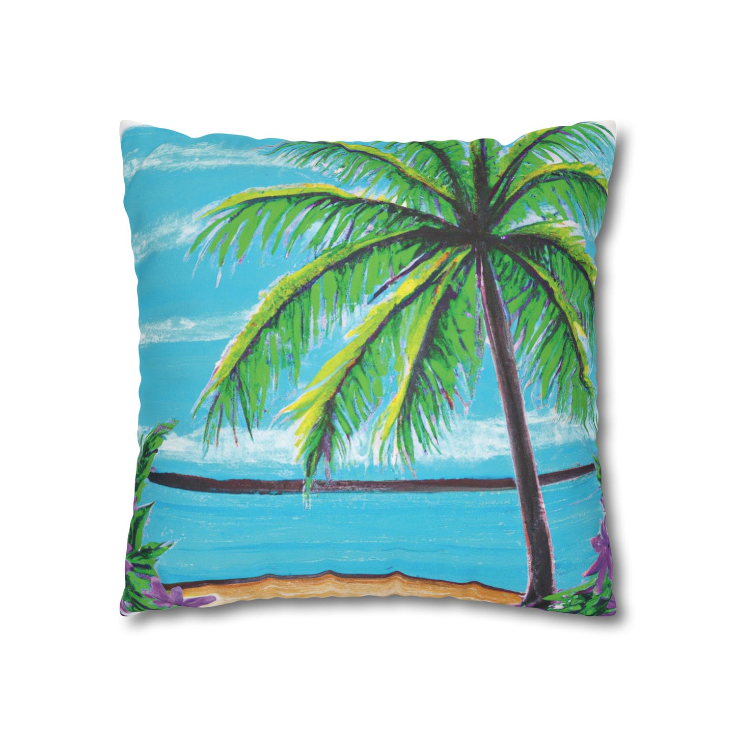 Faux Suede Square Pillowcase - Calm Beach