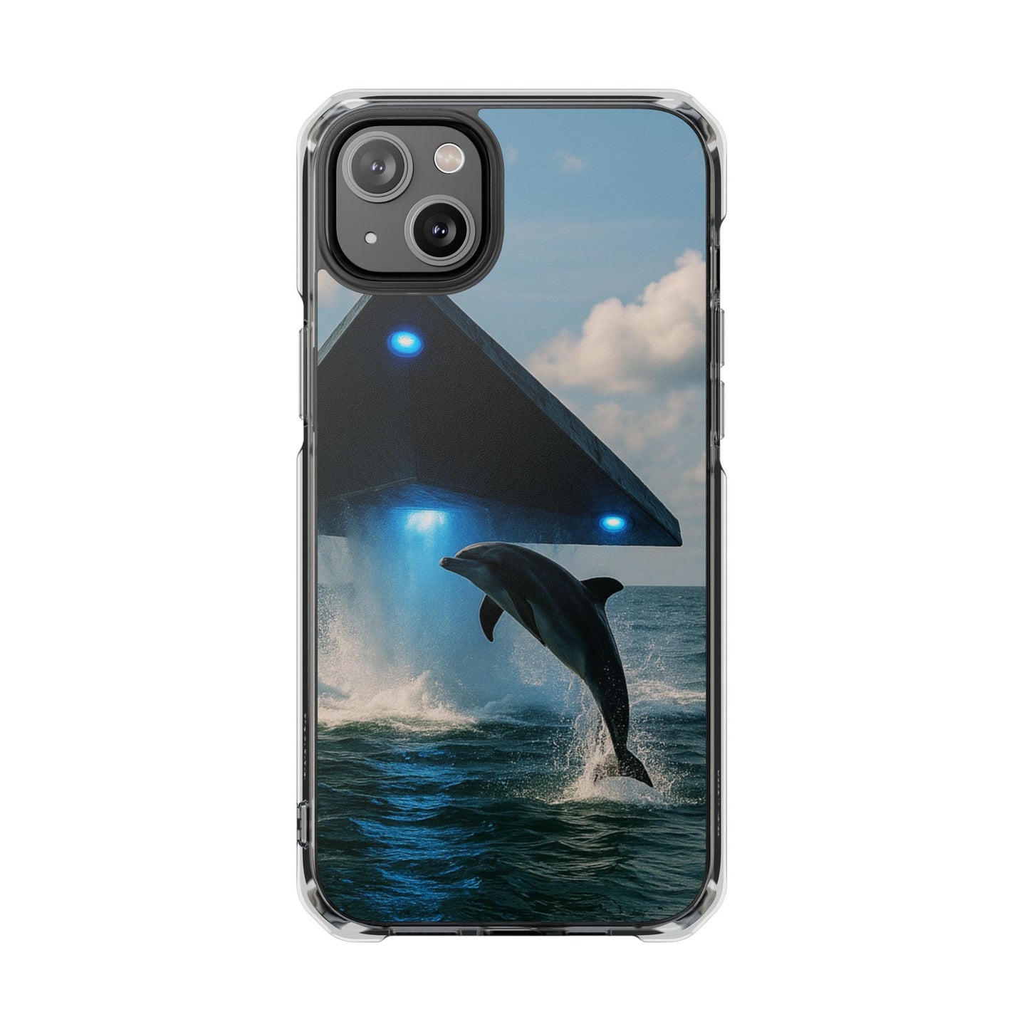UFO and Dolphin Magnetic Clear Phone Case, Many Models