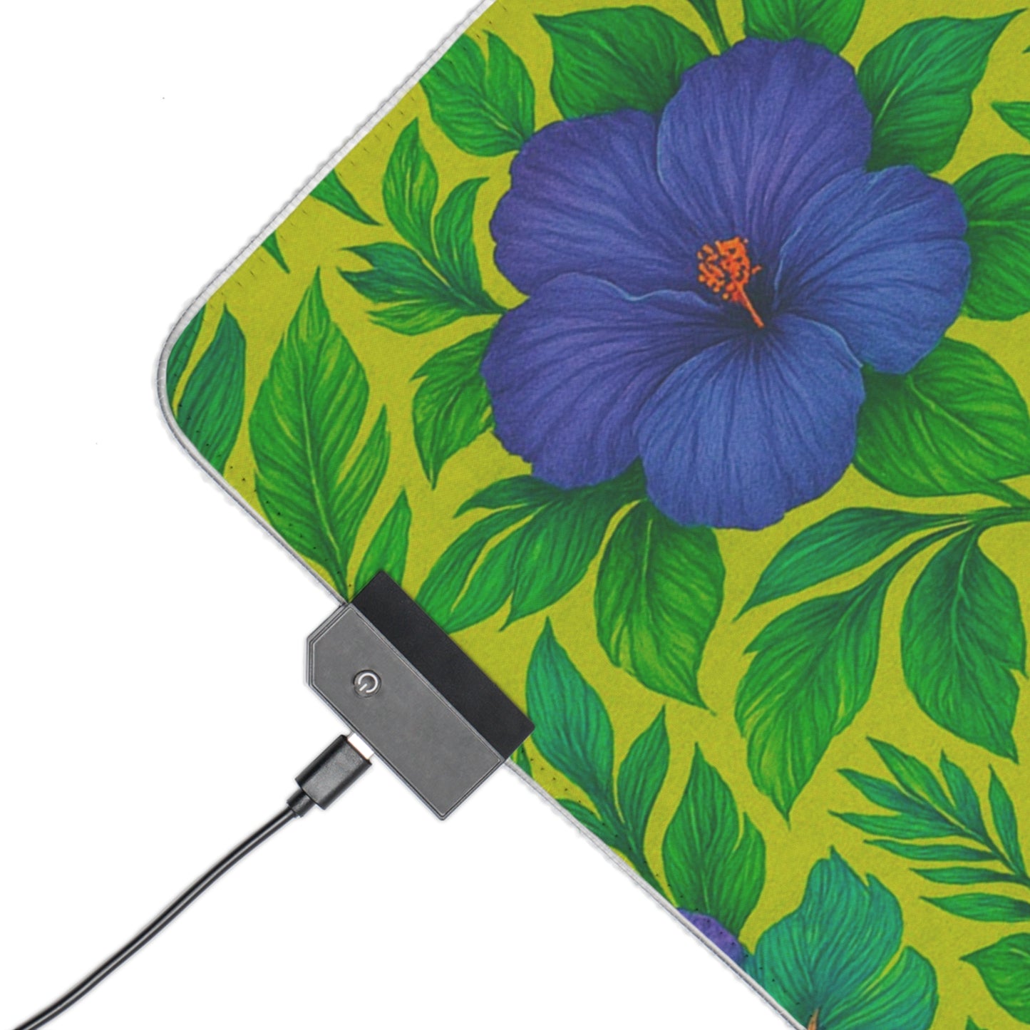 LED Gaming Mouse Pad With Vibrant RGB Lighting, 4 Sizes / Midnight Flower Lime