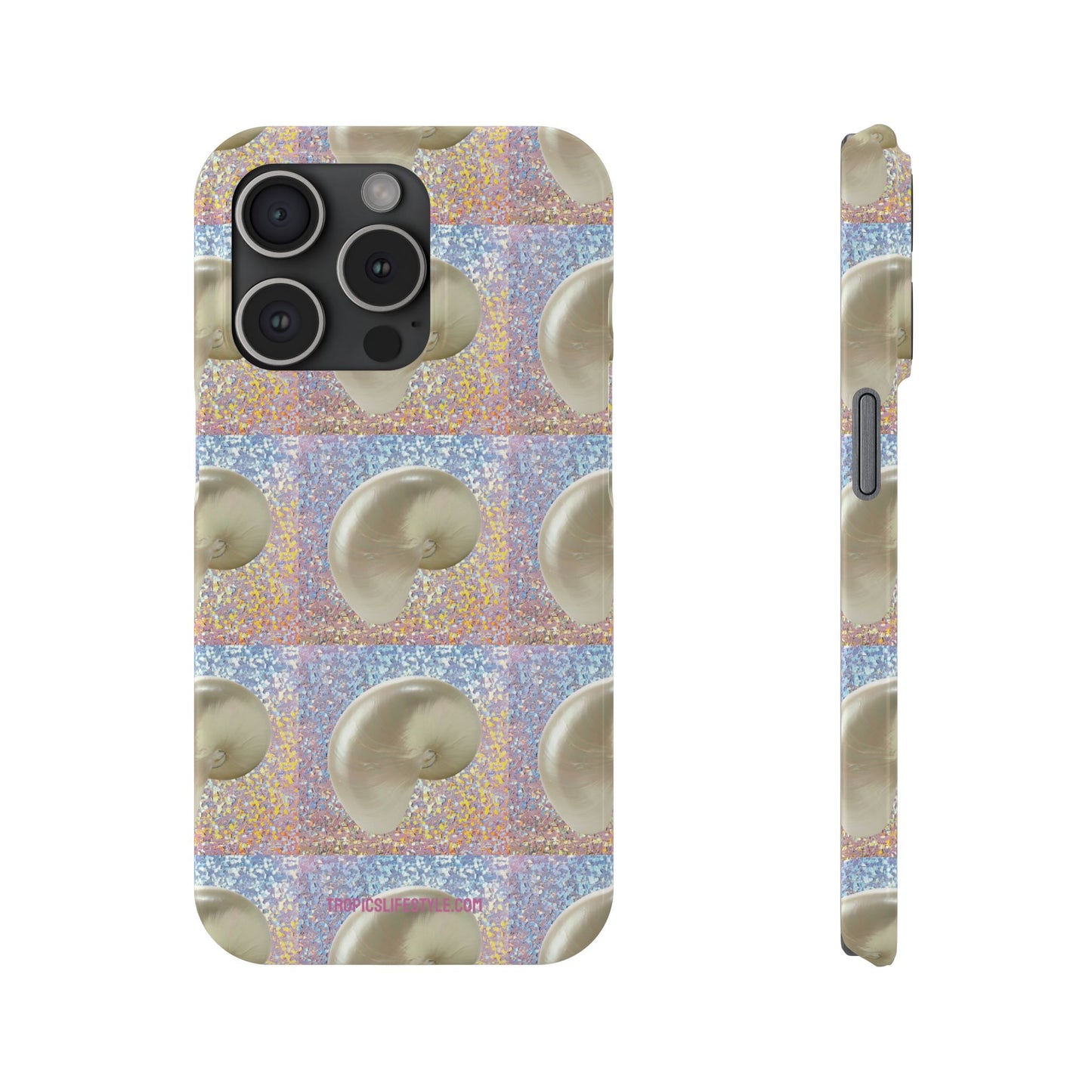 Slim Phone Cases - Disco White Nautilus