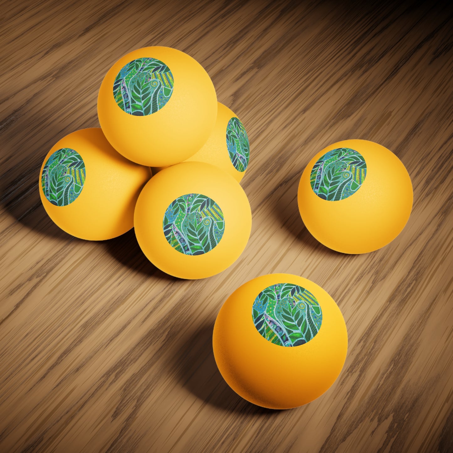 Tropical Paradise Ping Pong Balls - 6 Pack with Amazon Whimsy Green/Orange