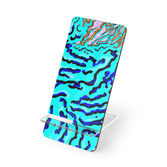 Stylish Smartphone Display Stand with Iconic Artwork - Wild Coral Reef/Turquoise
