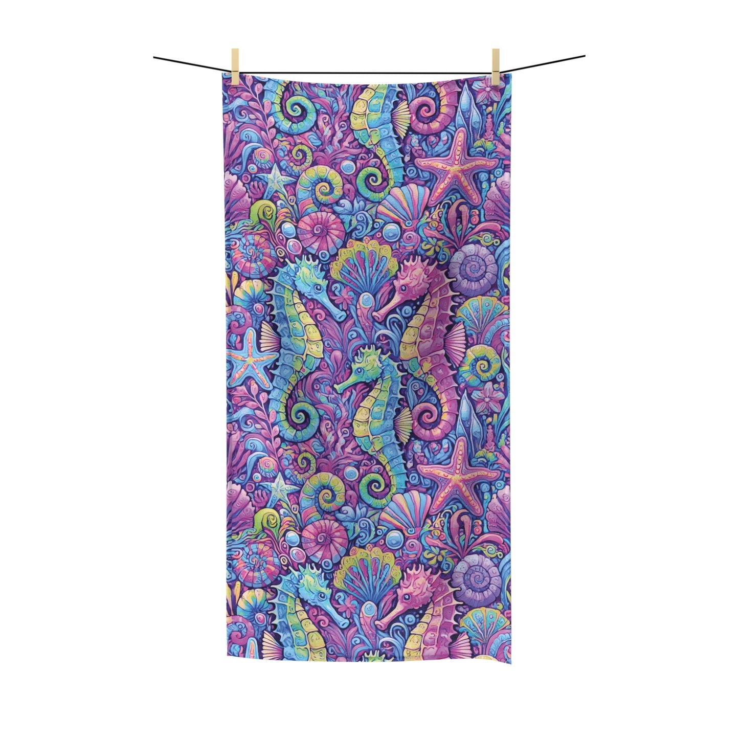 Seahorse Trio/Fantasy Pop Polycotton Towel