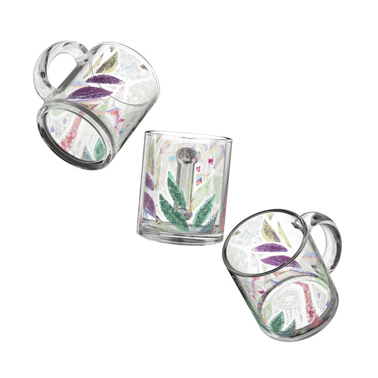 Tropical Glass Mug - 10oz Coffee Cup / Amazon Whimsy, Vintage