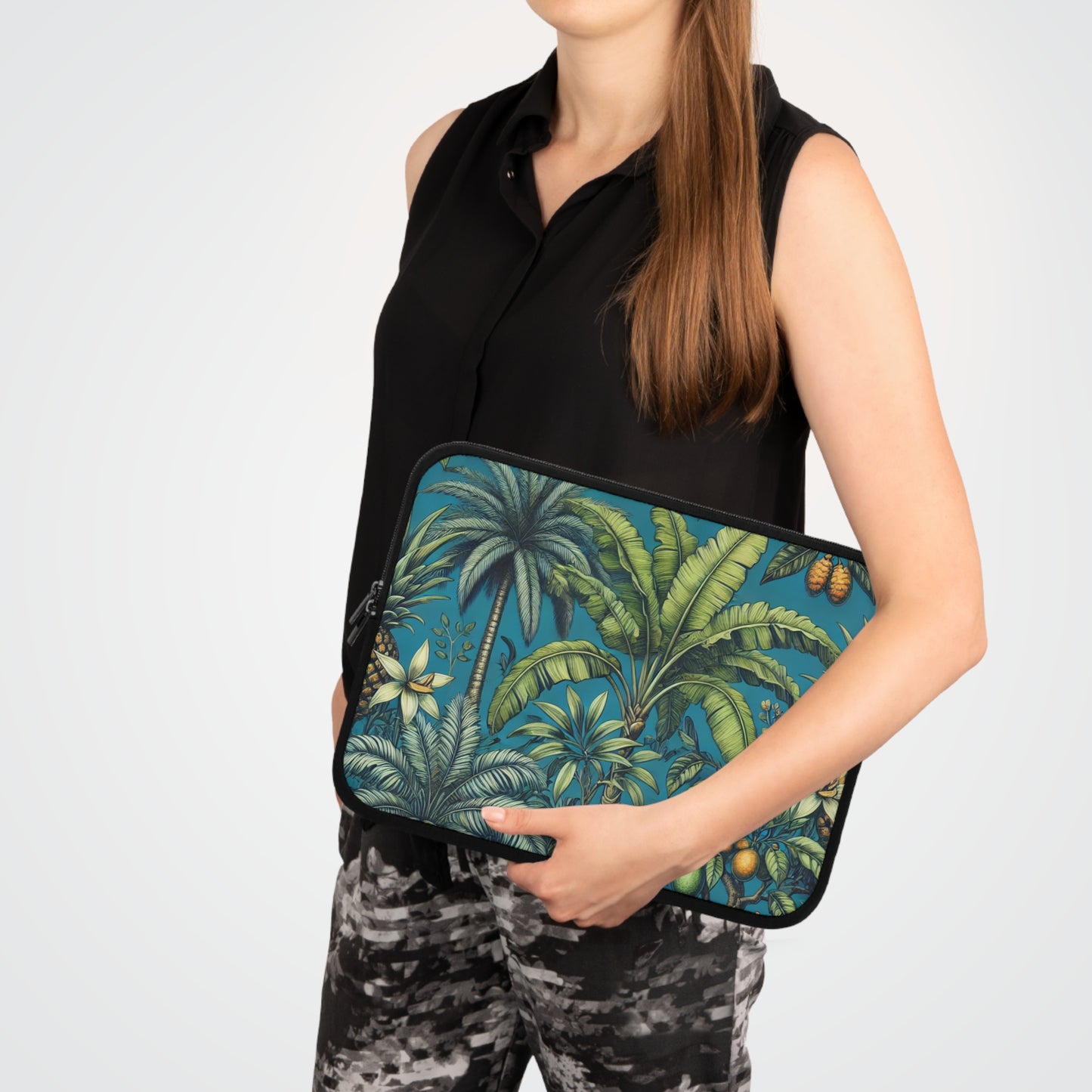 Tropical Laptop Sleeve, 5 Sizes - Perfect for Beach Lovers & Students / Tropical Fruit, Blue