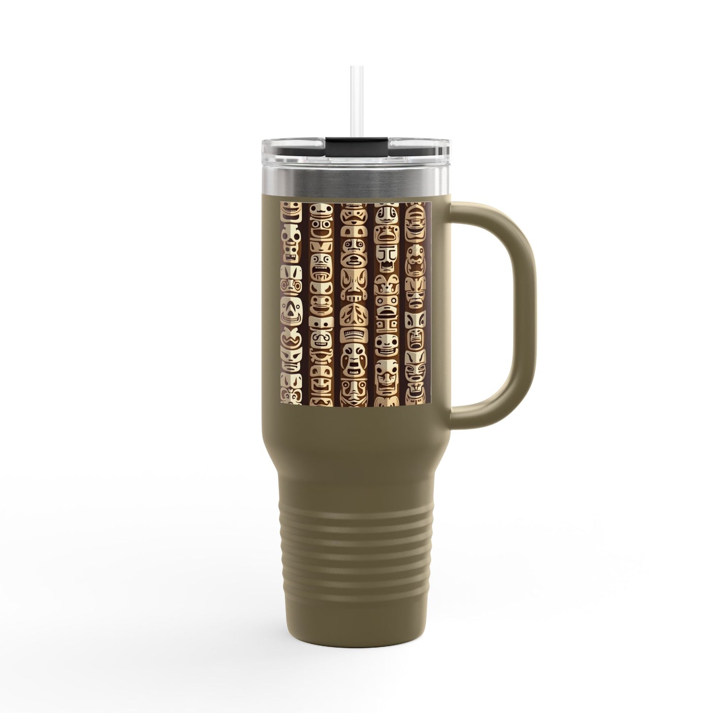 Funny Tiki Totems Insulated Travel Mug - 40oz - Perfect for Outdoor Adventures