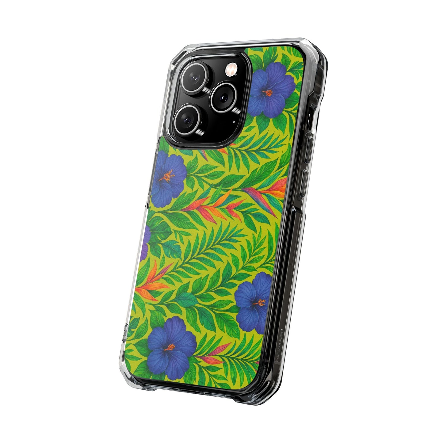 Midnight Flower Lime Magnetic Clear Phone Case, Many Models