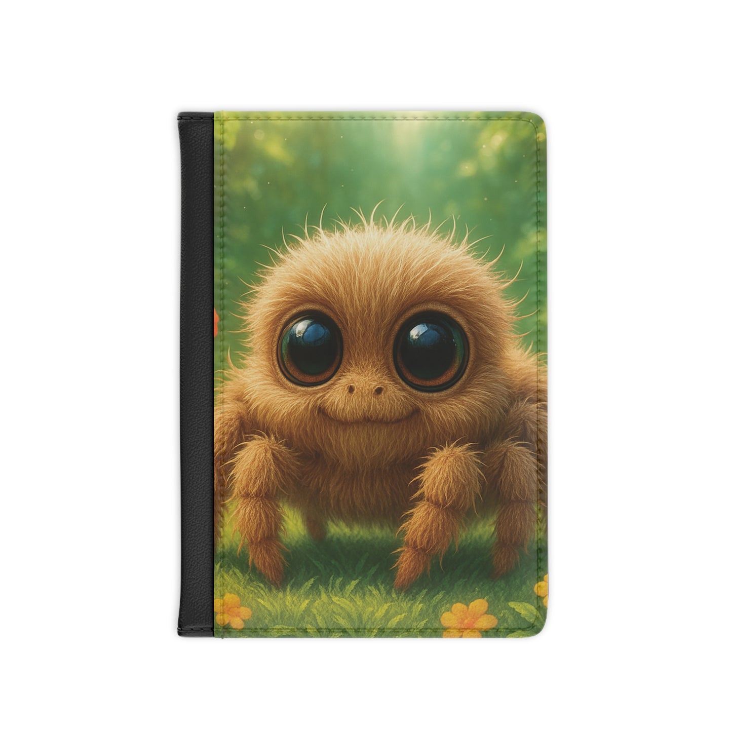 Tropical Passport Cover, Faux Leather - RFID blocking for travel security / Rainforest Baby Spider
