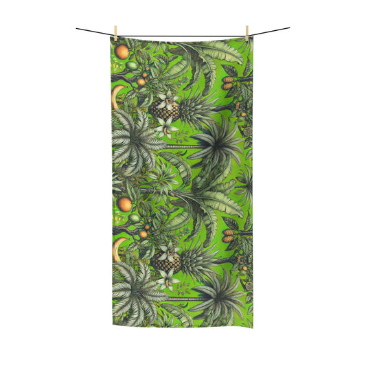 Tropical Fruit/Green Polycotton Towel