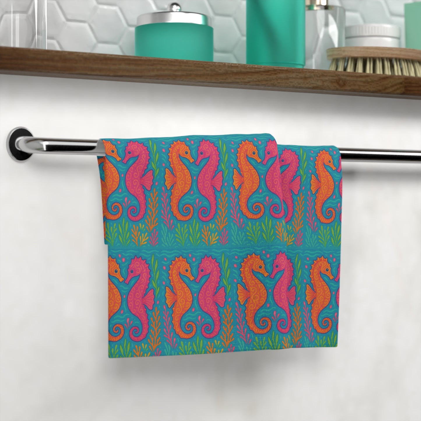 Face Towel - Sunset Seahorses