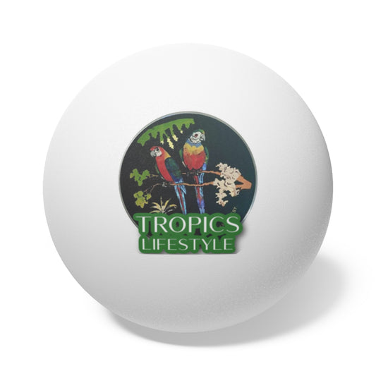 Tropical Paradise Ping Pong Balls - 6 Pack with Tropics Lifestyle Parrot