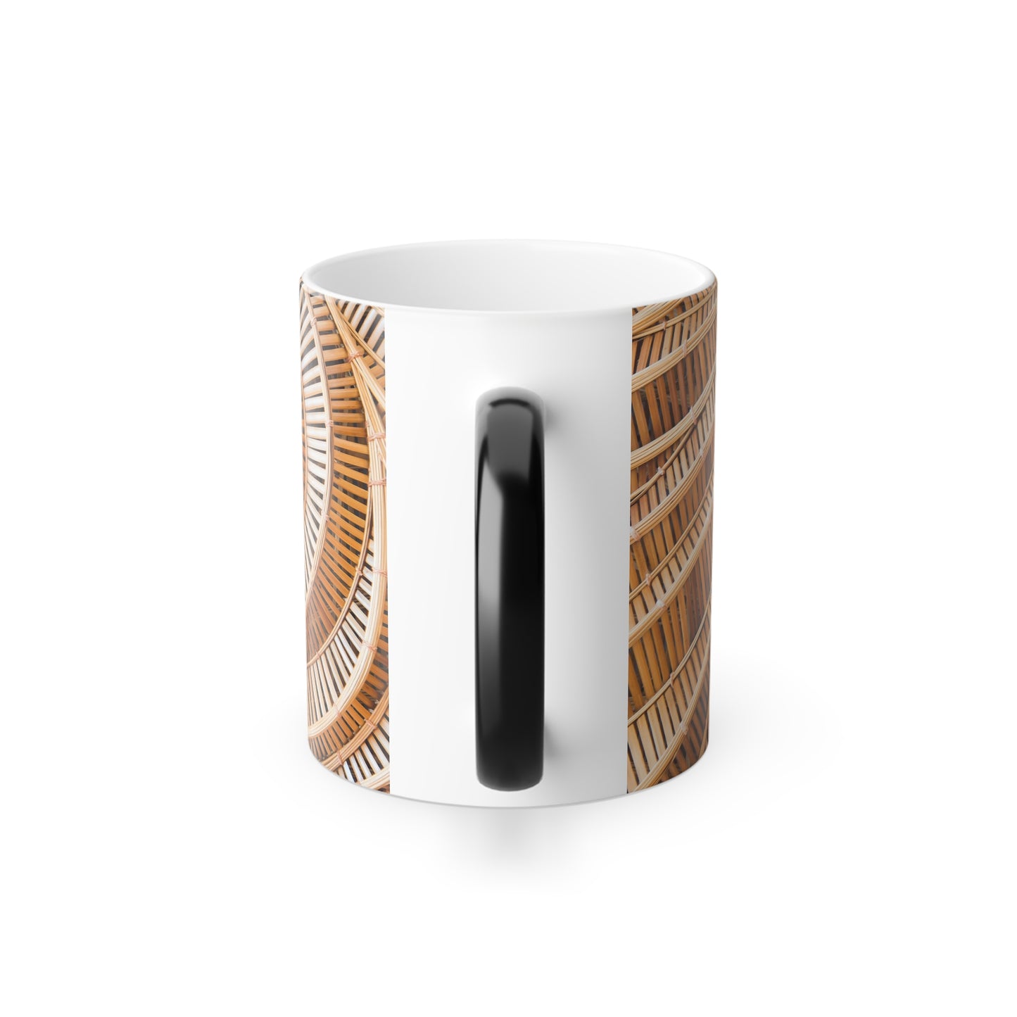 Color Morphing Mug with Natural Bamboo Spiral Pattern