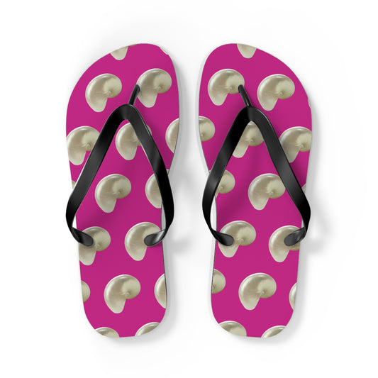 Flip Flops - White Nautilus Shell, pink