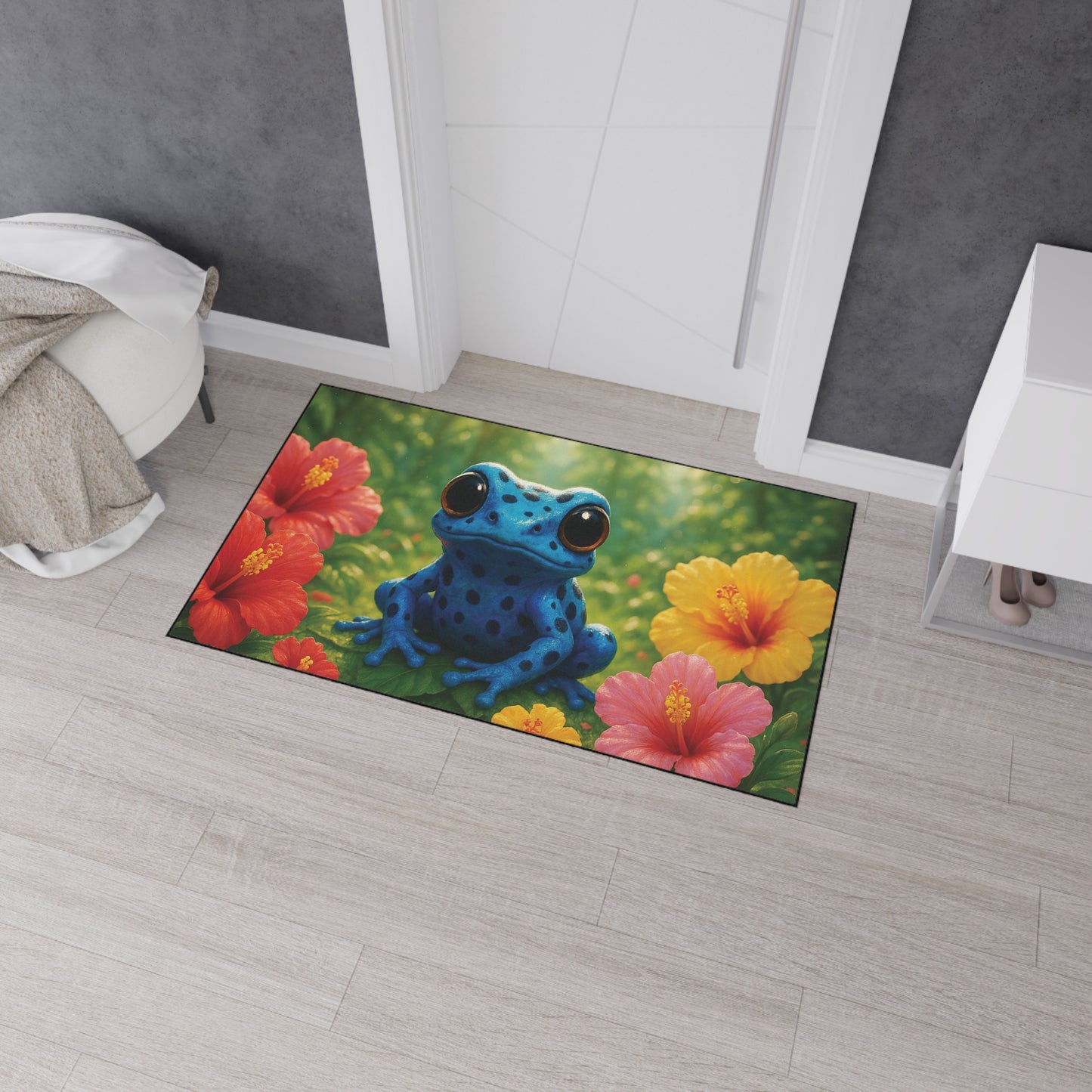 Heavy Duty Floor Mat, 5 Sizes – Tropical Area Rug for Home Décor / Baby Tree Frog