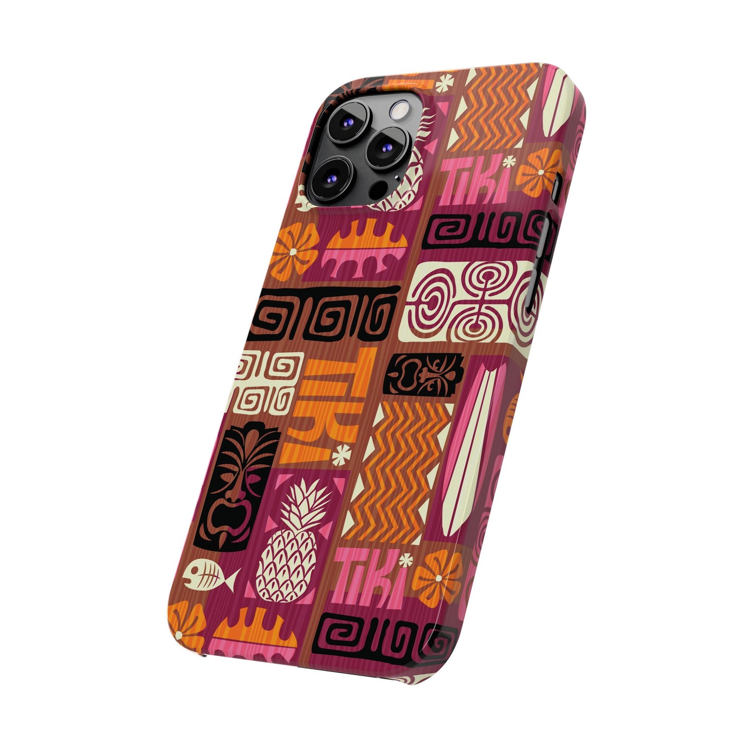 Slim Phone Cases - Tiki Poster Pink/Orange