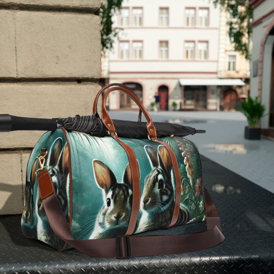 Tropical Waterproof Travel Bag - Perfect for Beach Getaways / Rainforest Sumatran Rabbits