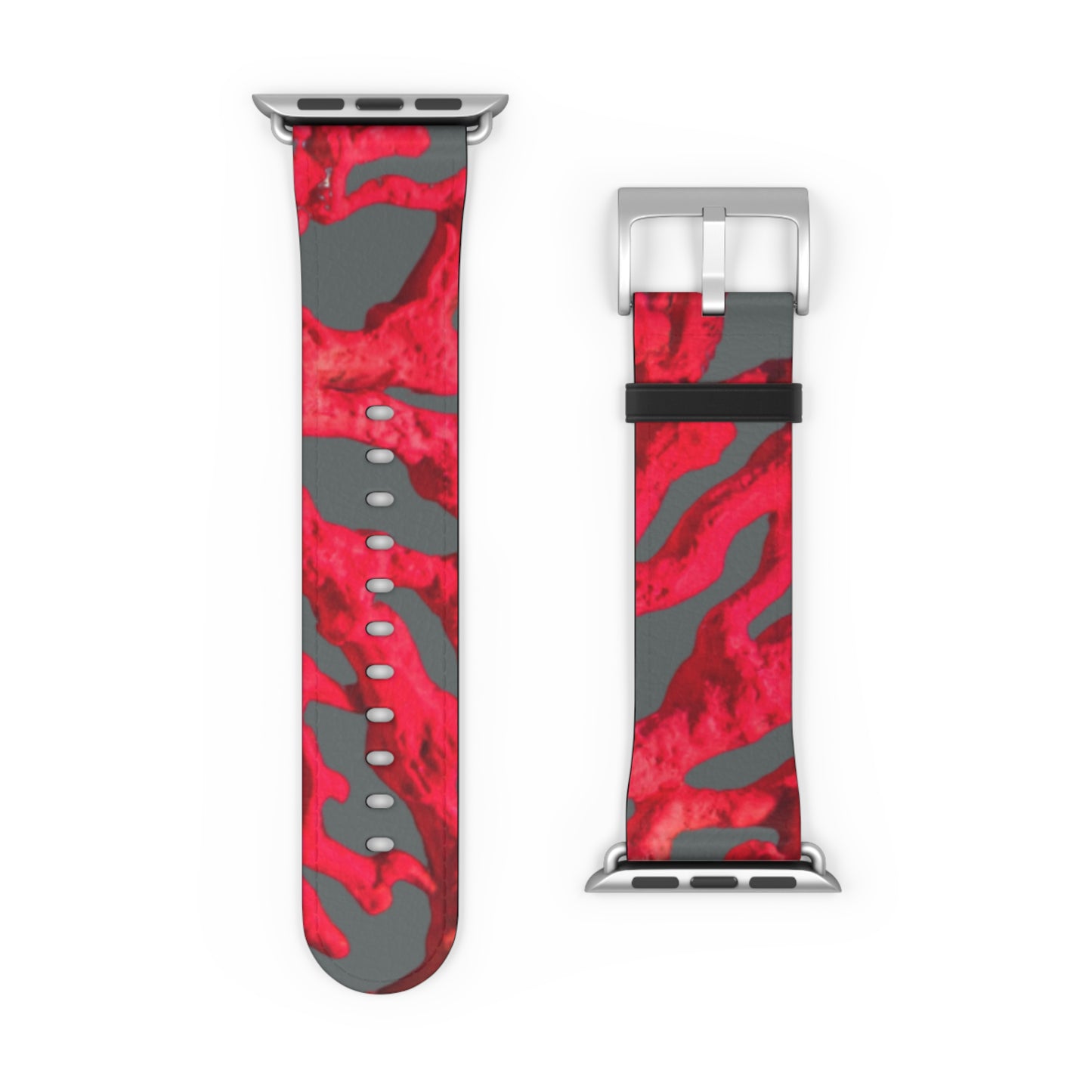 Apple Watch Band - Red Coral, dark grey background