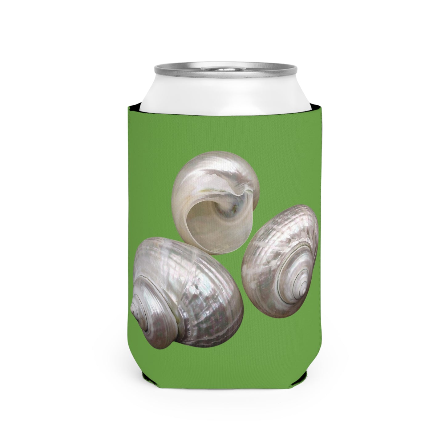 Three Nautilus Shells/Green Cooler Sleeve - Perfect for Outdoor Picnics