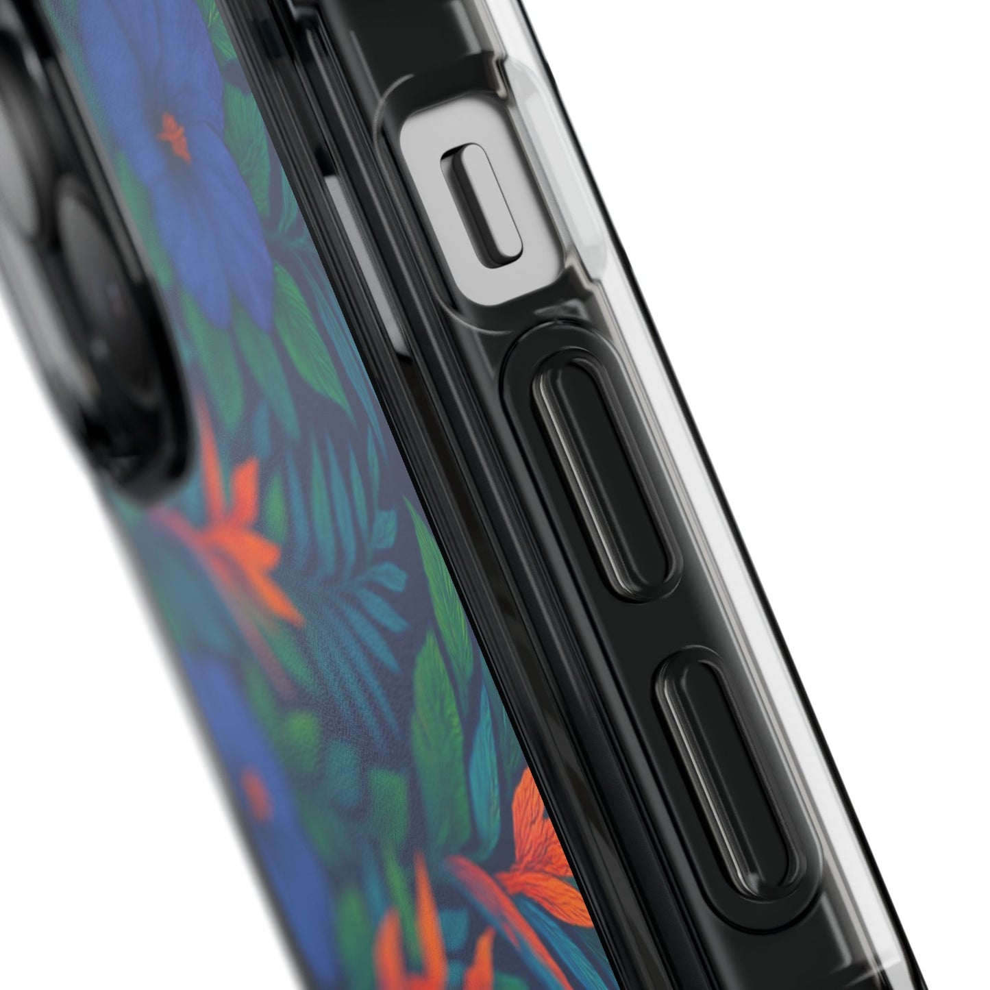 Midnight Flower Navy Magnetic Clear Phone Case, Many Models