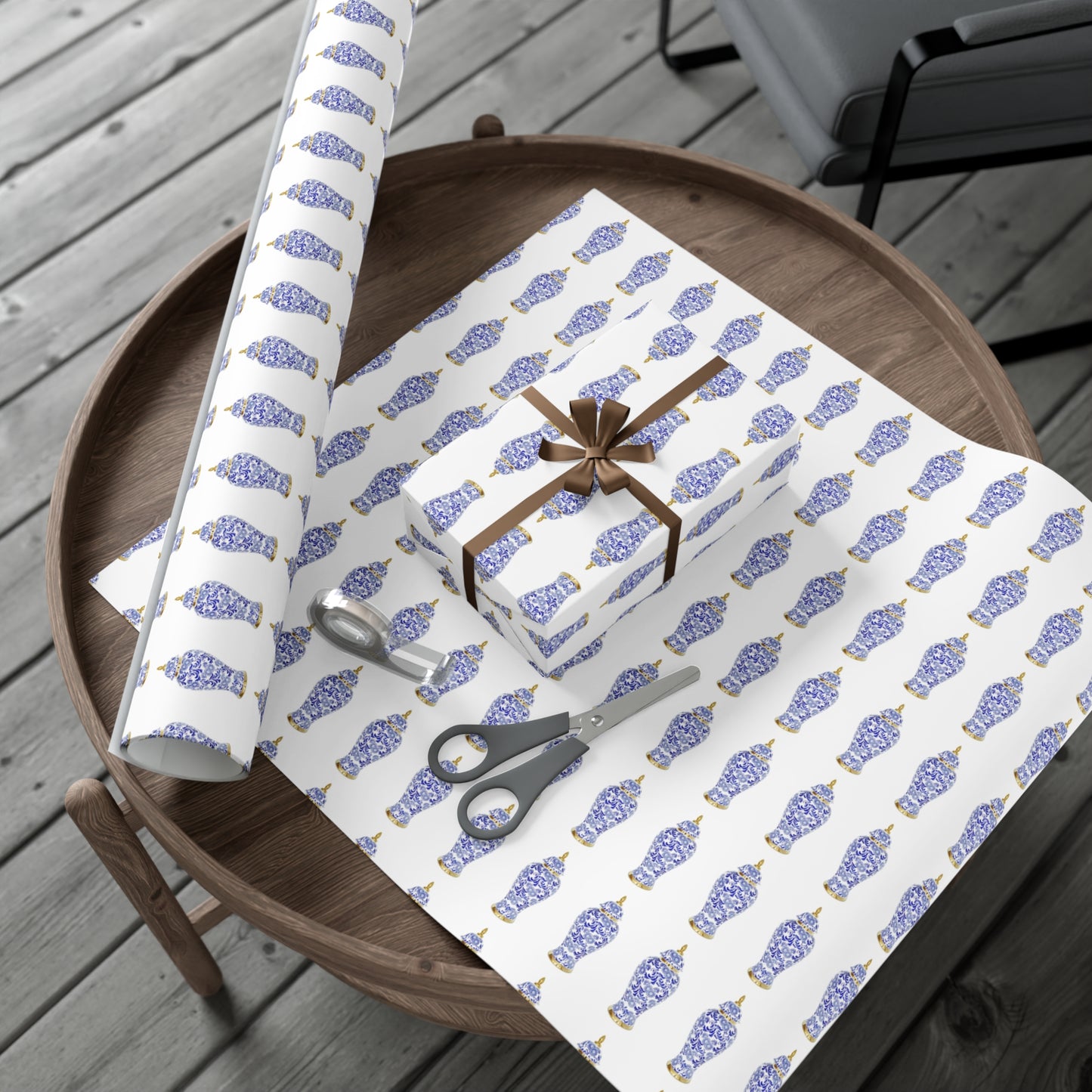 Gift Wrap Papers, Blue and White Ginger Jar, 3 Sizes