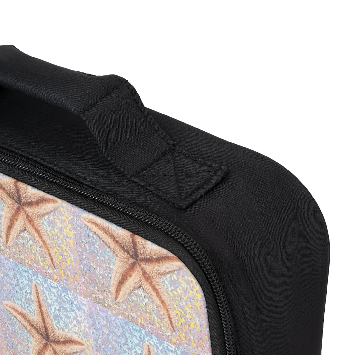 Disco Starfish/Real Photo Lunch Bag - Eco-Friendly Insulated Tote, Adult and Child Lunchbox / Perfect for Picnics, Beach Outings