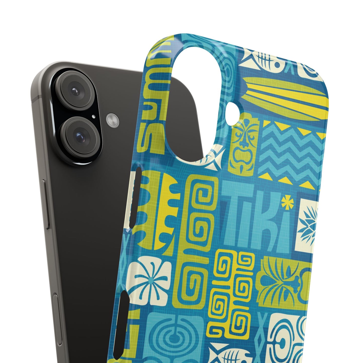 Slim Phone Cases - Tiki Poster Blue