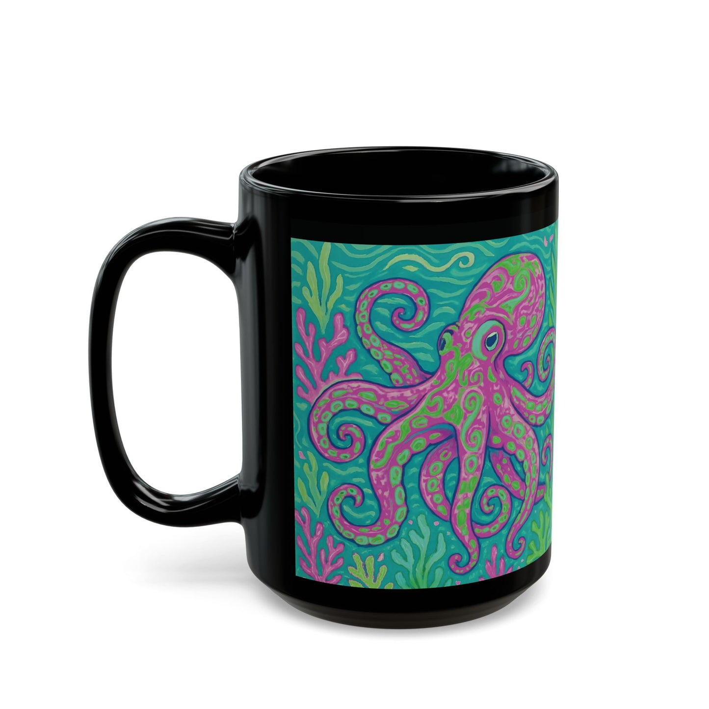 Black Coffee Mug - Purple Kraken Joe