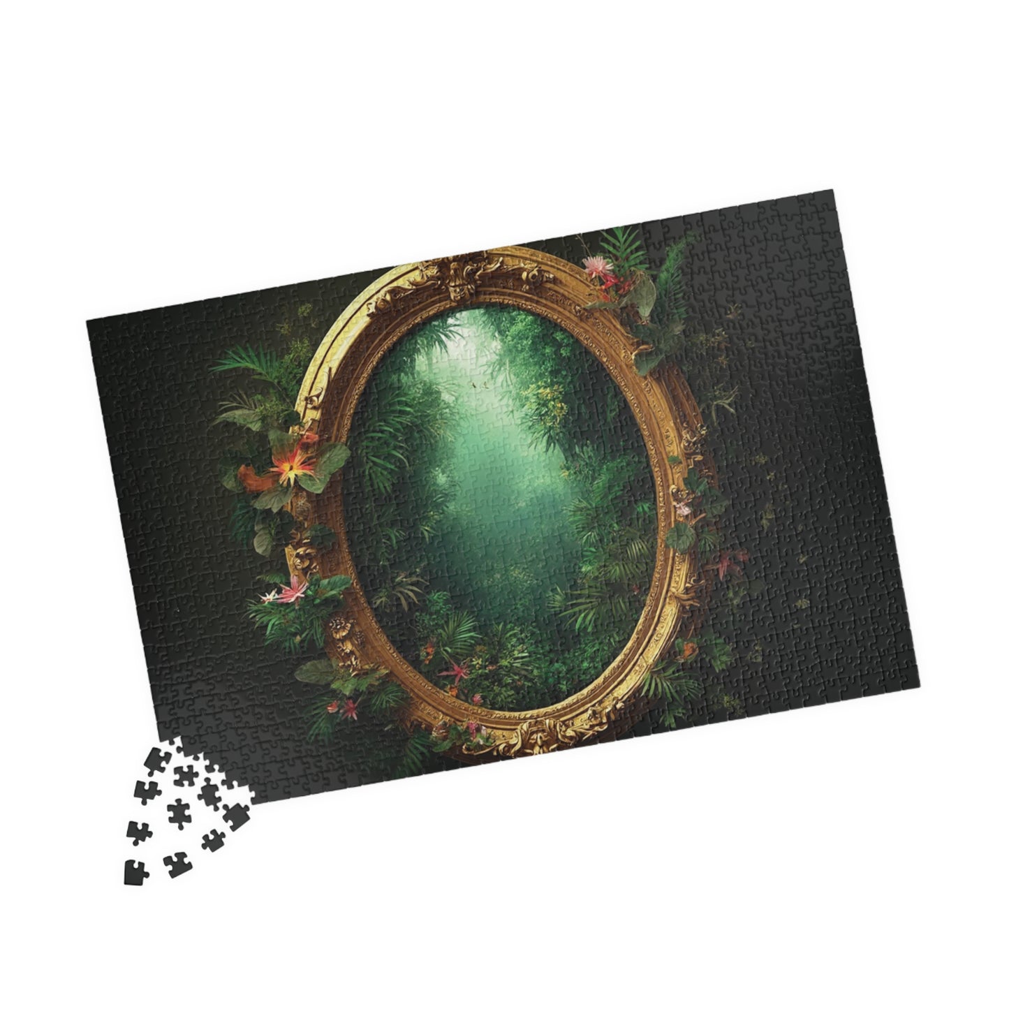 Golden Portal to Paradise Tropical Puzzle, 4 Sizes - Relaxing Jigsaw for Island Vibes