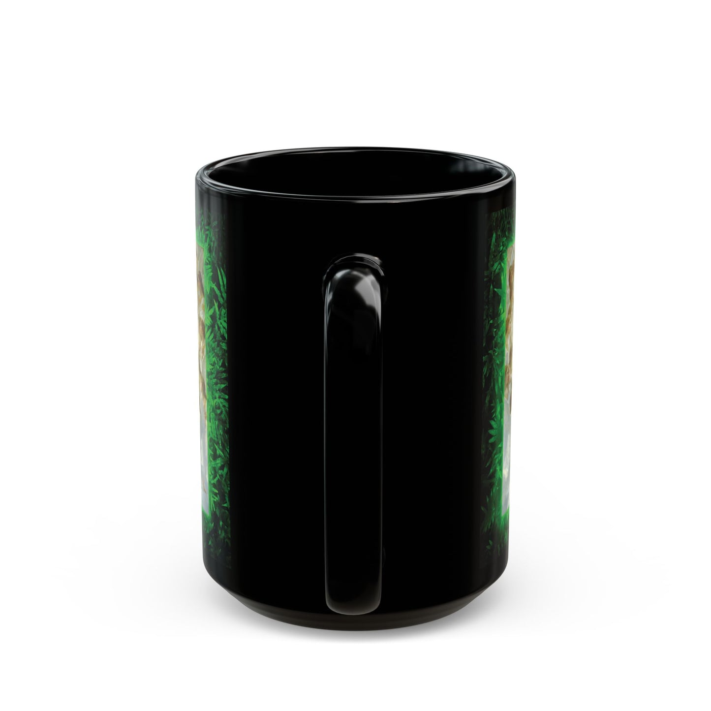 Black Coffee Mug, Religious - Tropical Queen of the Angels