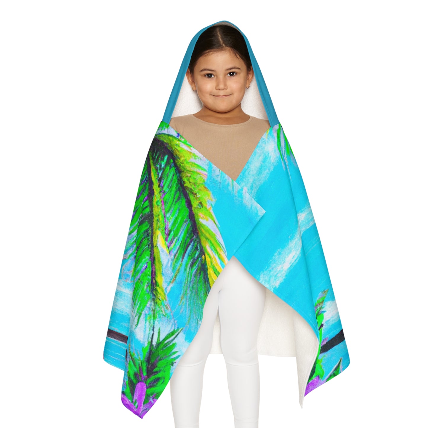 Tropical Kids Hooded Towel - Fun Mermaid Design for Beach & Bath / Calm Beach